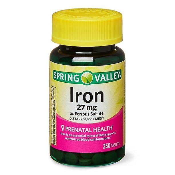 Spring Valley Iron Ferrous Sulfate Tablets, 27 Mg, 250 Count on Productcaster.