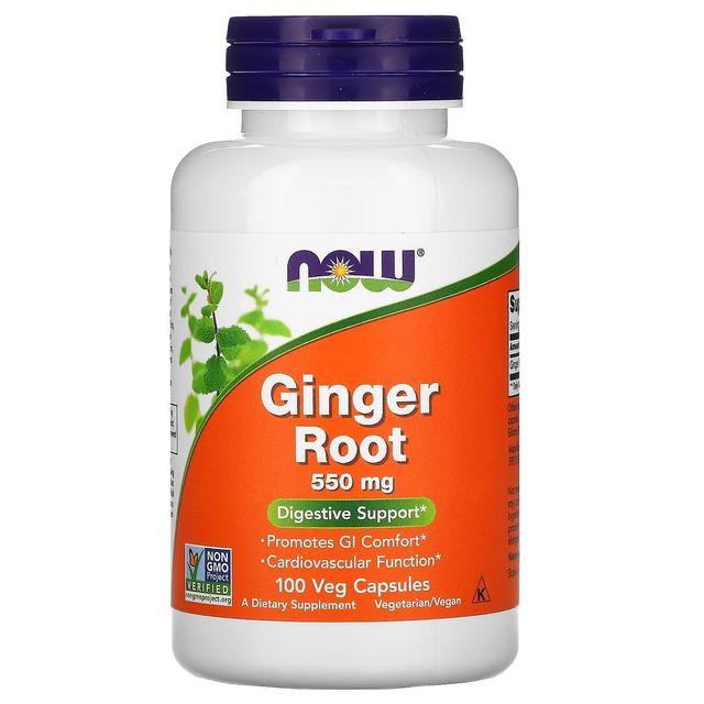 NOW Foods, Ginger Root, 550 mg, 100 Veg Capsules on Productcaster.