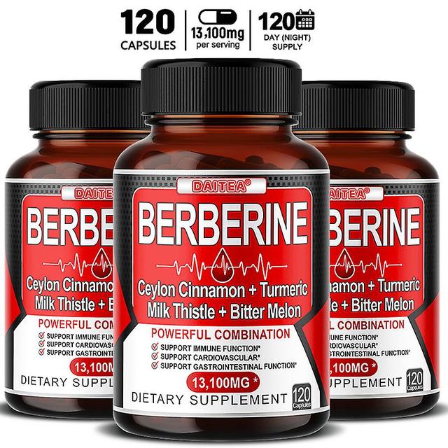 Vorallme Berberin 13.100 mg mit Ceylon Kurkuma Kurkuma Layano Distel Bittermelone Maximale Stärke, Glukose, Herzimmununterstützung 120 count-3bottle on Productcaster.