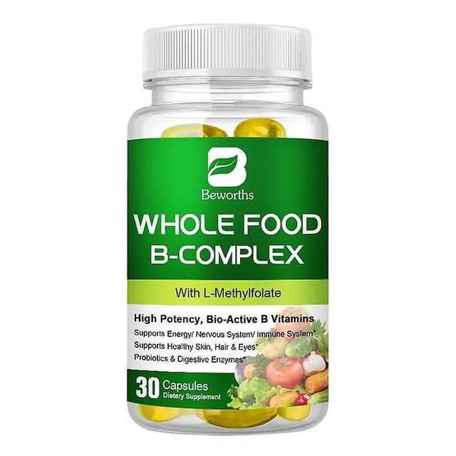 Eccpp 120p Vitamine B Complex Capsule B1 B2 B3 B5 B6 B7 B12 Anti Vermoeidheid Lever Ontgifting Huidverzorging Dagelijks Voedingssupplement 30 capsules on Productcaster.