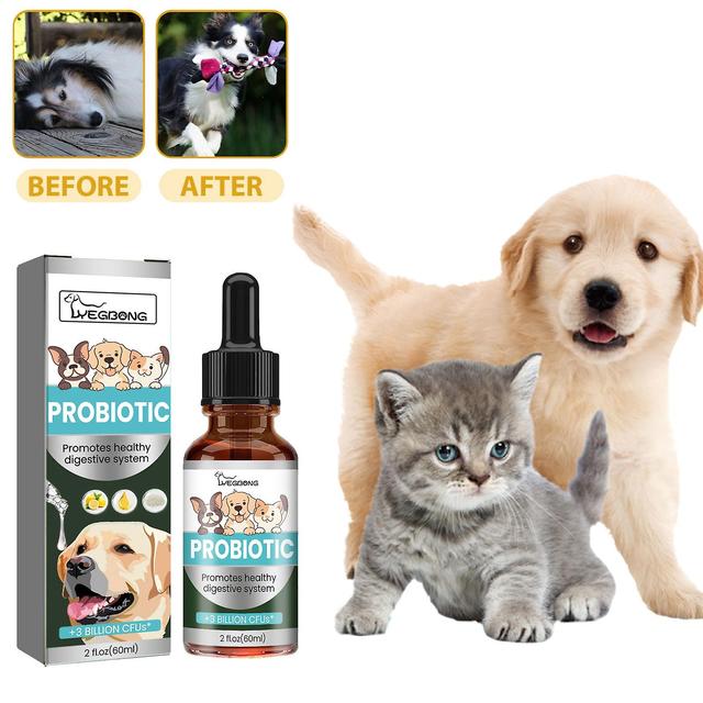 Dog Probiotics Drop Digestive Health Support Improve Gastrointestinal Vomiting Stomach Protect Pet Health Nutrition Supplement EPH on Productcaster.