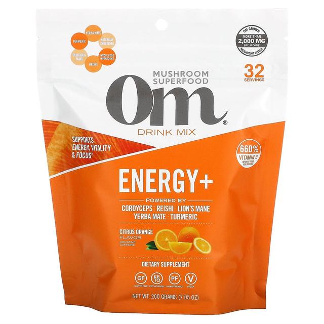 Om Mushrooms, Energy+ Drink Mix, Citrus Orange , 7.05 oz (200 g) on Productcaster.