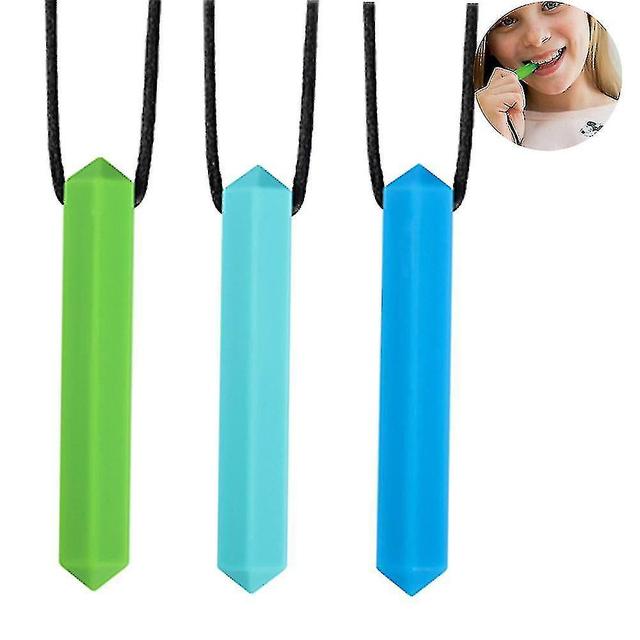 3 Chewable Crayon Sensory Necklaces, Silicone Chewable Children's Toys on Productcaster.