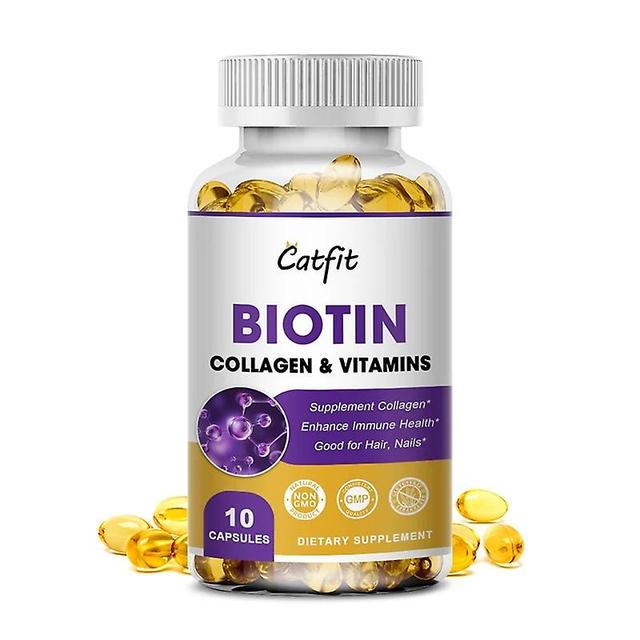 Biotin Complex Och Kollagen Kapslar, Kvinnligt Hår Hud, Vitaminer, Kollagen Kosttillskott Huamade Huamade 10pcs on Productcaster.