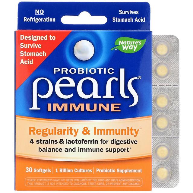 Nature's Way Naturens vej, Probiotiske perler Immun, Regelmæssighed & Immunitet, 30 Softgels on Productcaster.