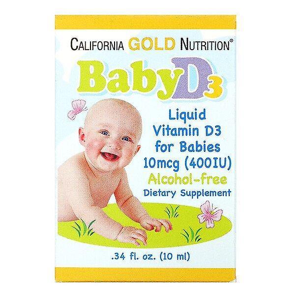 California Gold Nutrition, Baby Vitamin D3 Drops, 400 IE, .34 fl oz (10 ml) on Productcaster.