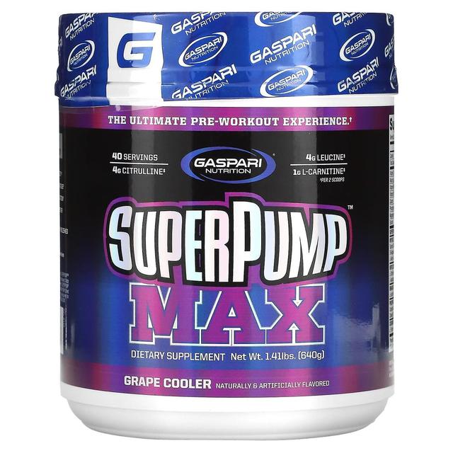 Gaspari Nutrition, SuperPump Max, Grape Cooler, 1.41 lbs (640 g) on Productcaster.