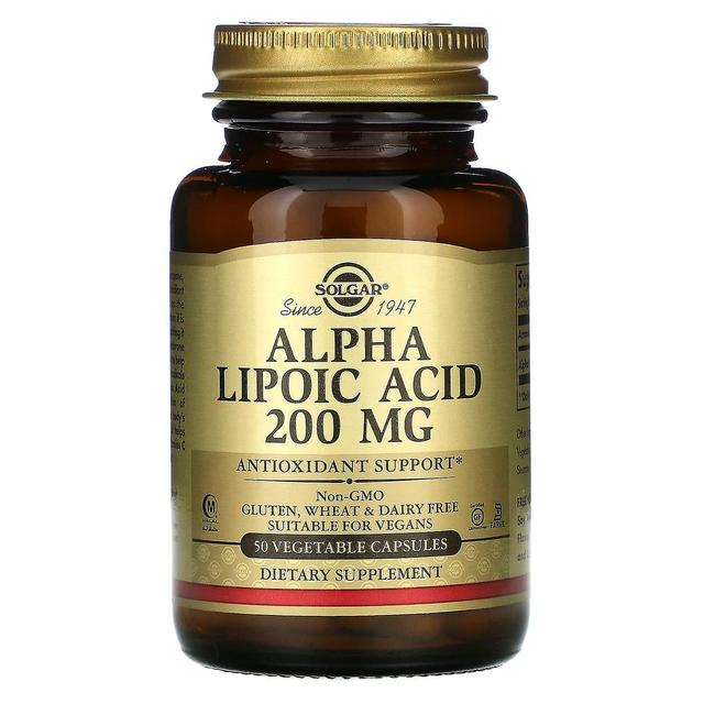 Solgar, Ácido Alfa-Lipóico, 200 mg, 50 Cápsulas Vegetais on Productcaster.