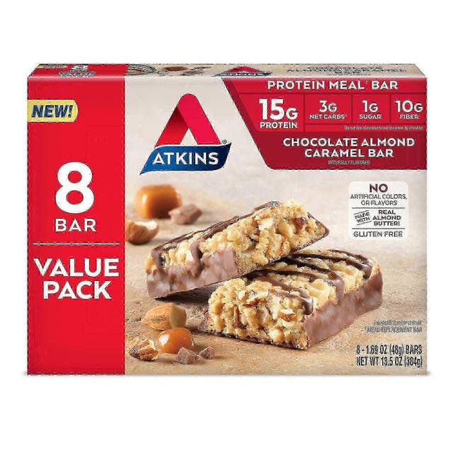 Barras de farinha de proteína atkins, caramelo de amêndoa de chocolate, 8 ea on Productcaster.