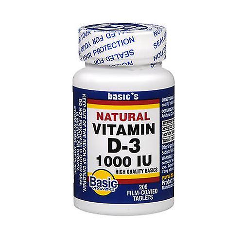 Basic Vitamins Grundläggande vitaminer Vitamin D-3,1000 IE,200 Flikar (Förpackning med 1) on Productcaster.