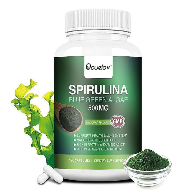 Vorallme Bcuelov Spirulina Blue Green Algae - Antibacterial, Antiviral, Anti-inflammatory, Boosts Immune System & Liver Health 120 count-1 bottle on Productcaster.