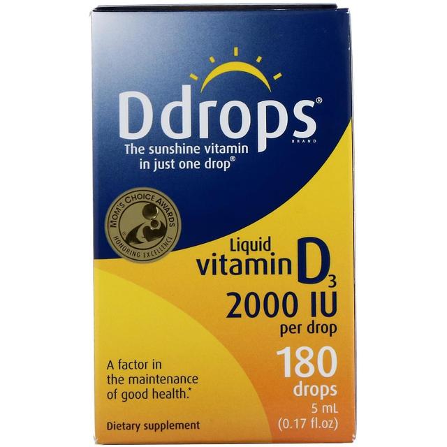 Ddrops, Liquid Vitamin D3, 2,000 IU, 0.17 fl oz (5 ml) on Productcaster.