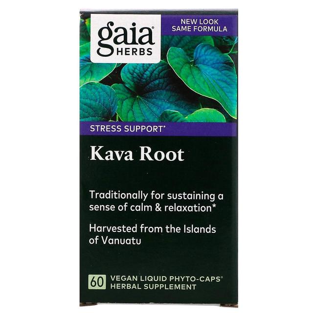 Gaia Herbs Gaia urter, kava rod, 60 veganske flydende phyto-caps on Productcaster.