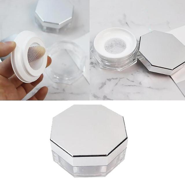 10g Empty Loose Powder Case Facial Blusher Container Jar With Sifter & Puff on Productcaster.