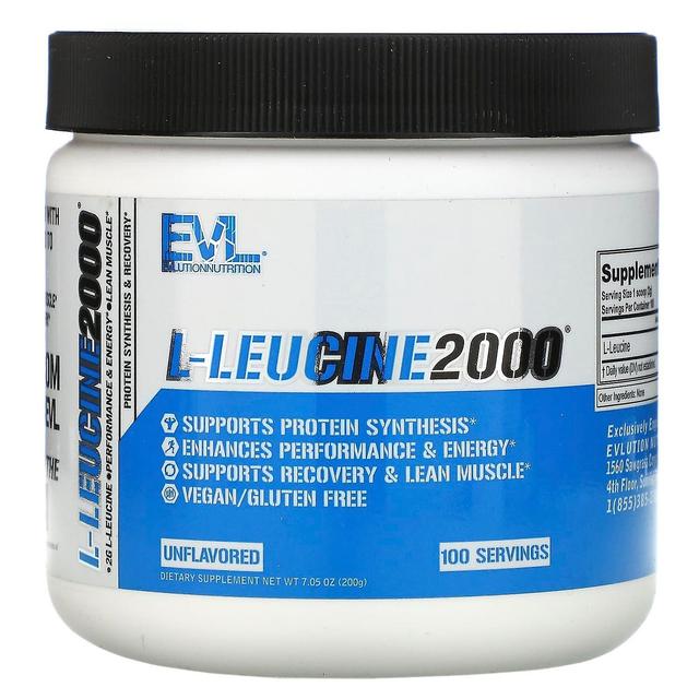 EVLution Nutrition, L-Leucine2000, Non aromatizzato, 7.05 oz (200 g) on Productcaster.