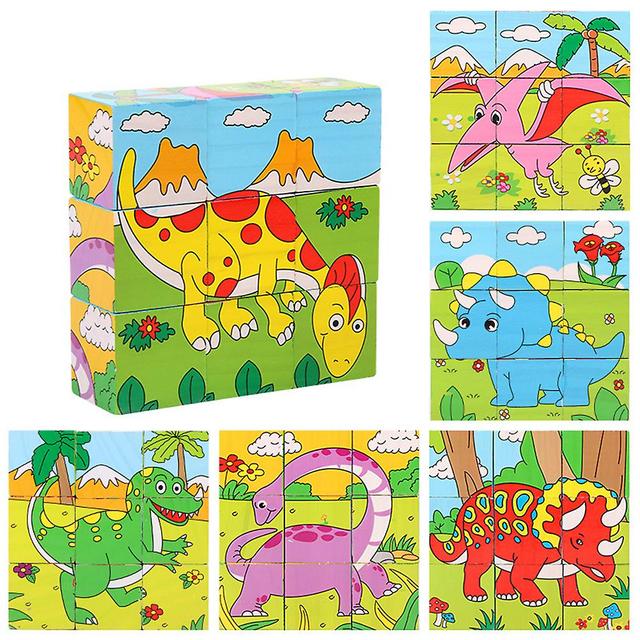 9 Pieces Cartoon Jigsaw Puzzle Toy Lightweight Cognitive Building Blocks For Kindergarten Dinosaur Kingdom on Productcaster.