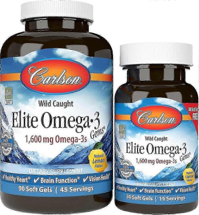 Carlson Labs divoké chytil, Elite omega-3 drahokamy, softgels, 90 EA + 30 EA on Productcaster.