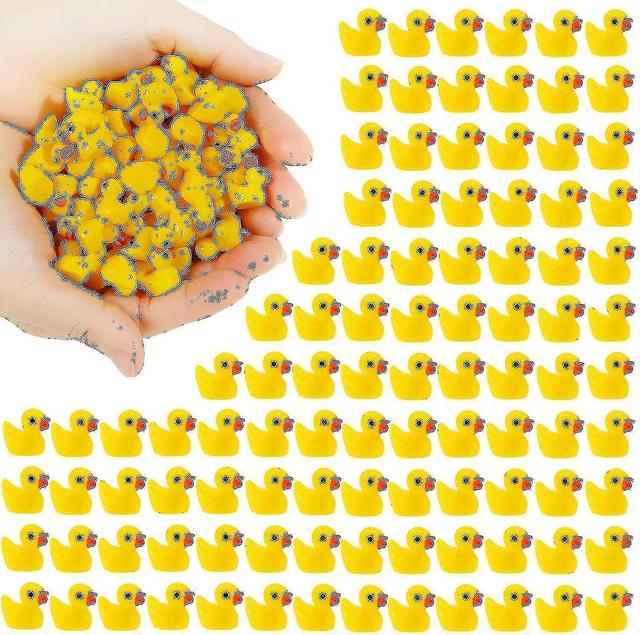 2024 200pcs Mini Yellow Ducks Ducklings Tiny Duckies Garden Landscape Aquarium Dollhouse Potted Plants Decoration 7color on Productcaster.