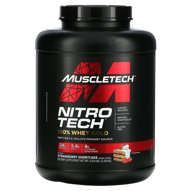 MuscleTech, Nitro Tech 100% Whey Gold, Strawberry Shortcake, 5,03 funta (2,28 kg) on Productcaster.