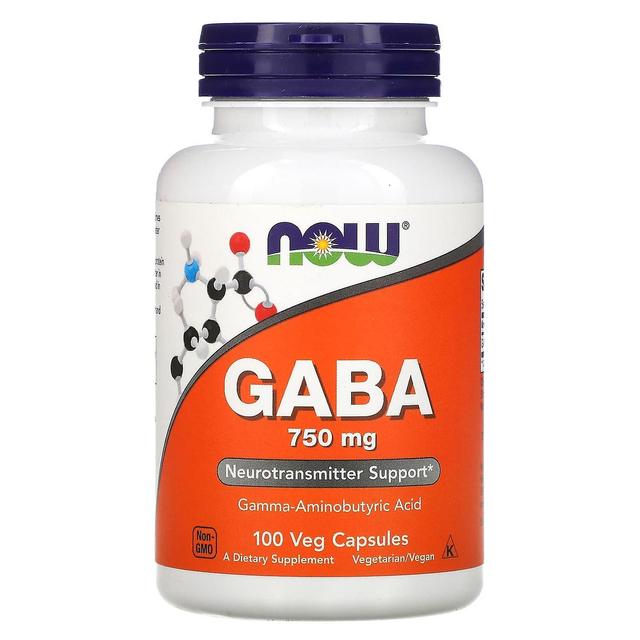 NOW Foods, GABA, 750 mg, 100 Veg Capsules on Productcaster.