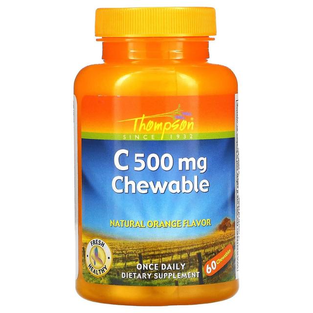 Thompson, C500 mg kauwtabletten, natuurlijke sinaasappelsmaak, 60 kauwtabletten on Productcaster.