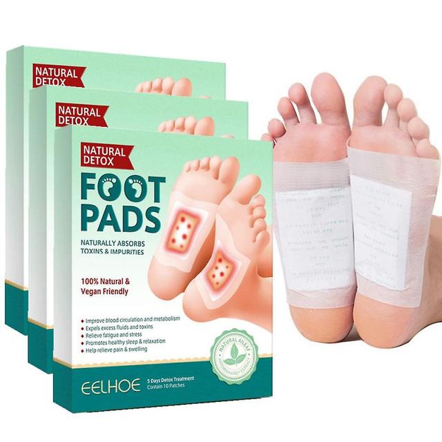 30pcs Detox Fußpflaster Pads Körpergifte Füße Abnehmen Tiefenreinigung Kräuter on Productcaster.