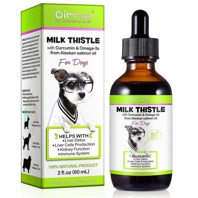 Huamade Milk Thistle for dog With Curcumin Omega3s From Alaskan Salmon Oil Help Liver DetoxKidney Function Immune System for dogs 60ML on Productcaster.