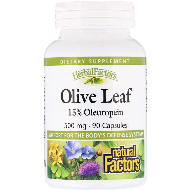 Natural Factors, Olive Leaf, 500 mg, 90 Capsules on Productcaster.