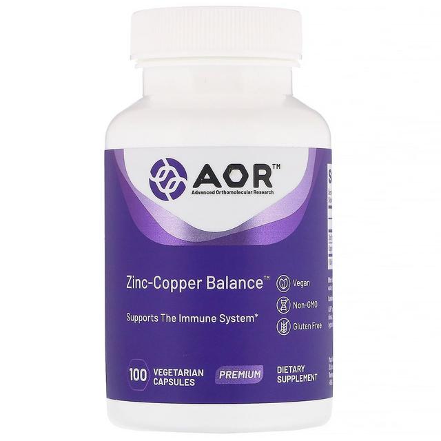 Advanced Orthomolecular Resear Advanced Orthomolecular Research AOR, Zinc-Copper Balance, 100 Vegetarian Capsul on Productcaster.