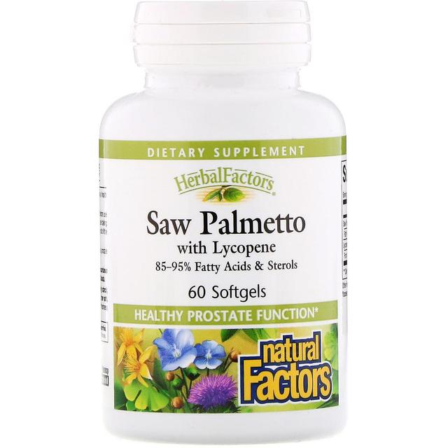 Natural Factors, HerbalFactors, Saw Palmetto with Lycopene, 60 Softgels on Productcaster.