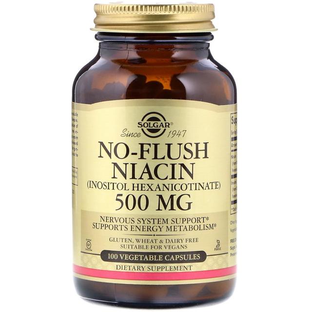 Solgar, No-Flush Niacin, 500 mg, 100 Vegetable Capsules on Productcaster.