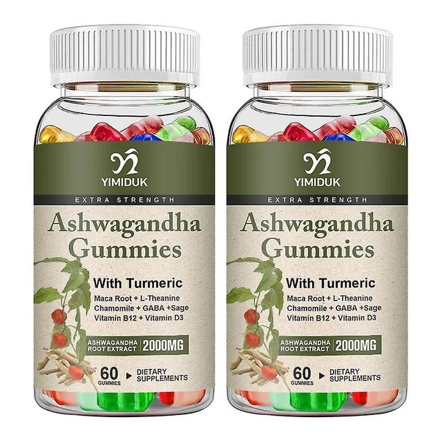 Sofirn Ashwagandha Gummies Relieve Fatigue Stress Anxiety Dietary Supplement Improve Mood and Sleep 2 Bottles on Productcaster.