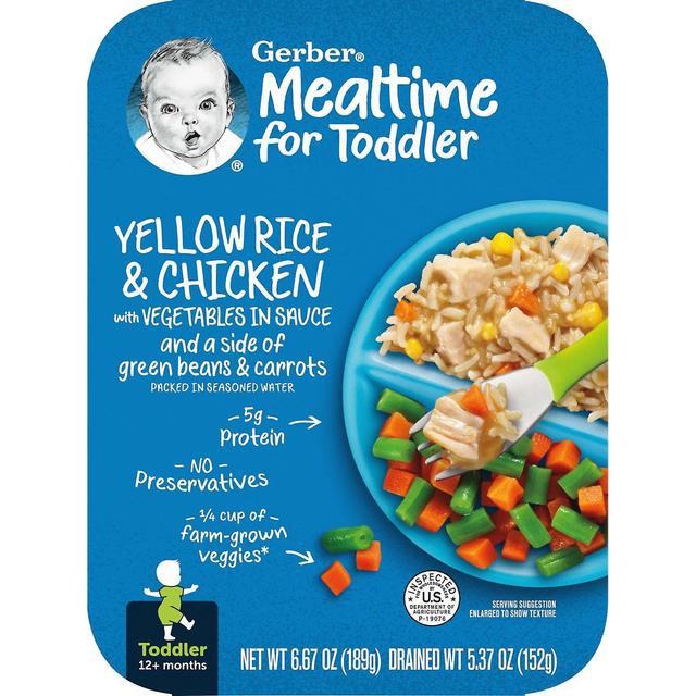 Gerber, Hora das refeições para crianças, 12+ Meses, Arroz amarelo e frango com vegetais no molho, 6,67 onças (1 on Productcaster.