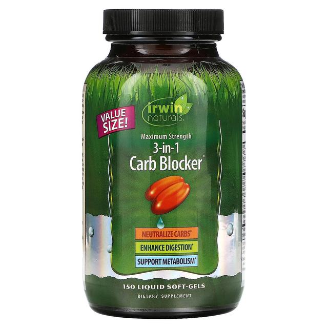 Irwin Naturals, 3-in-1 Carb Blocker, Massima resistenza, 150 Soft-Gel liquidi on Productcaster.