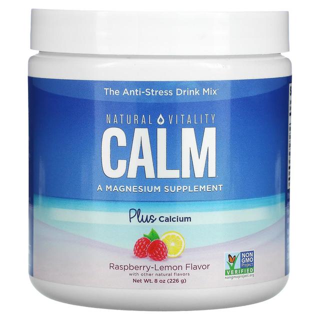 Natural Vitality Vitalidade Natural, CALM Plus Cálcio, A Mistura de Bebidas Anti-Stress, Framboesa-Limão, 8 oz (226 g) on Productcaster.