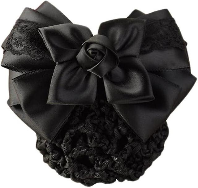 Dewenwils Dww-Chignon femme 1 pice (noir) avec maille, nud en satin et pinces cheveux franaises on Productcaster.