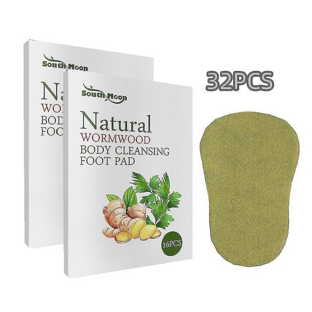 32x Natural Wormwood Foot Patches Detox Pads Stress Relief Feet Body Toxins Detoxification Cleansing Patches Health Care on Productcaster.