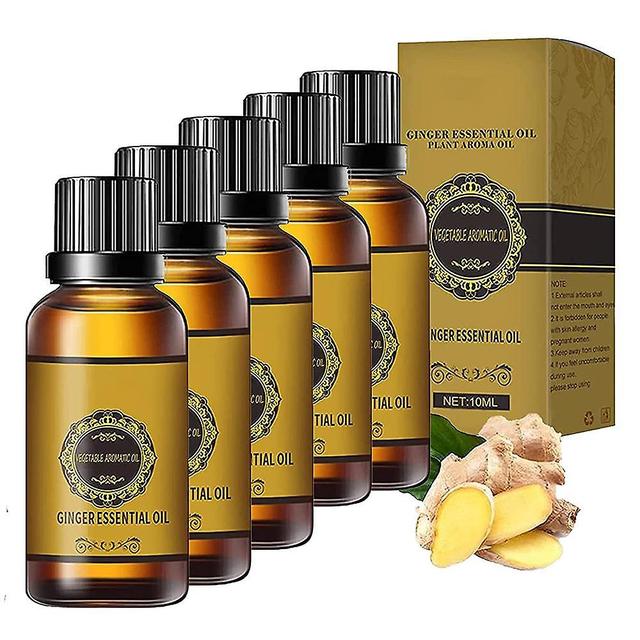 Huile de Gingembre Aromatique 10ml Humidificateur Aromathérapie Huile de Massage Corporel 10ml 5PCS on Productcaster.