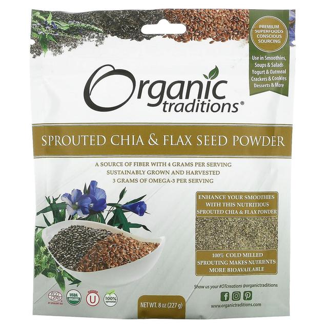 Organic Traditions, Sprouted Chia & Flax Seed Powder, 8 oz (227 g) on Productcaster.