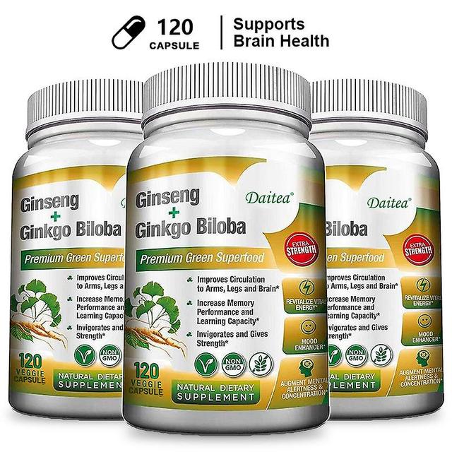 Vorallme Korean Ginseng Capsules Ginkgo Biloba For Strength, Endurance, Performance Enhancement And Focus Supplement 120 count-3 bottle on Productcaster.