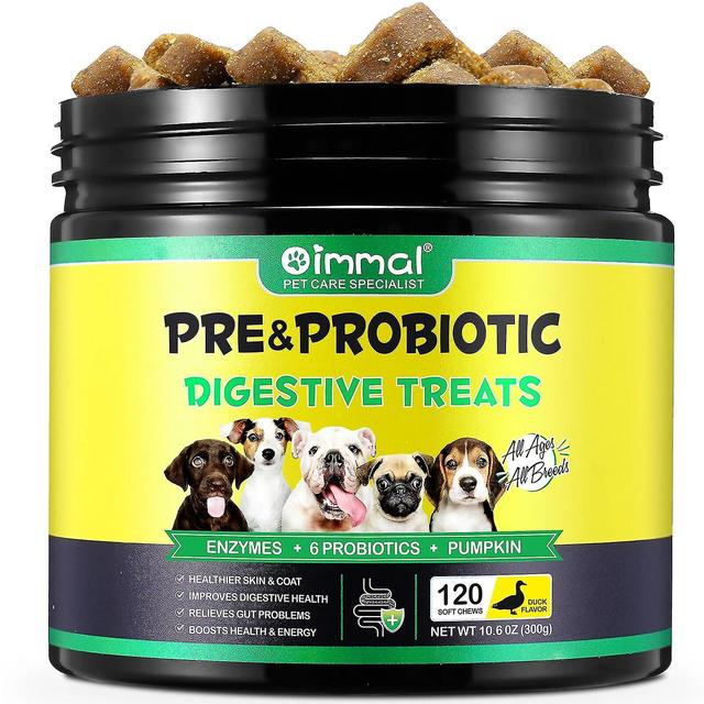 Huamade Probiotics for Dogs Support Gut Health Itchy Skin Allergies Yeast Balance Immunity Digestive Enzymes Pre Probiotic Chews for Dog 300g 120chews on Productcaster.