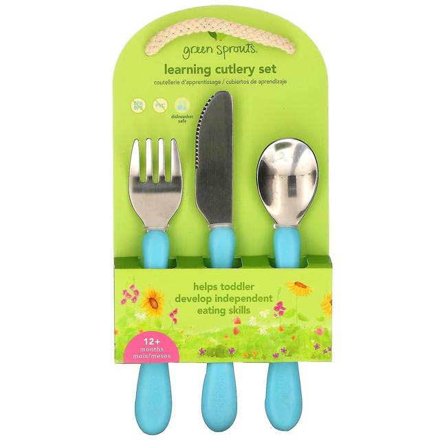 Green Sprouts, Learning Cutlery Set, 12+ Months, Aqua, 1 Set on Productcaster.