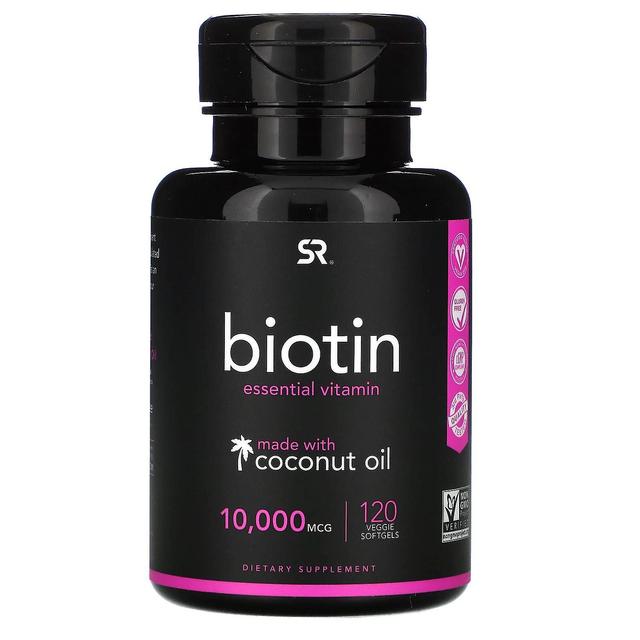 Sports Research Sportsforskning, Biotin med kokosolie, 10.000 mcg, 120 Veggie Softgels on Productcaster.