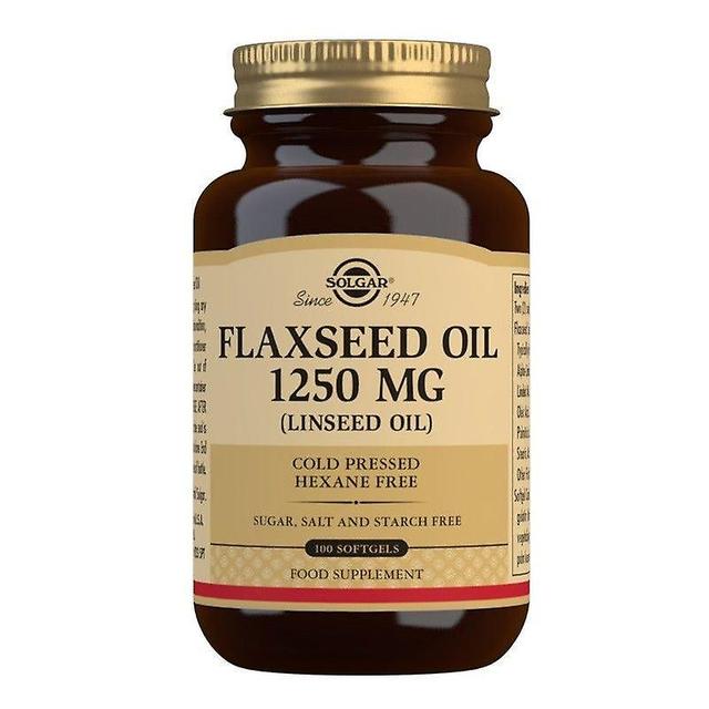 Solgar Cold Pressed Flaxseed Oil 1250mg Softgels 100 (12556066) on Productcaster.