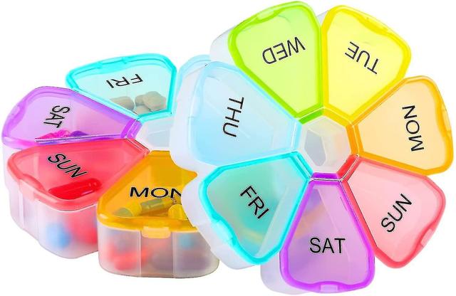 Piao Große wöchentliche Pille Organizer, 7 Tage Portable Pill Box Case für Vitamin, Lebertran, Pillen, Ergänzungen, Flower Medicine Organizer-Arthr... on Productcaster.