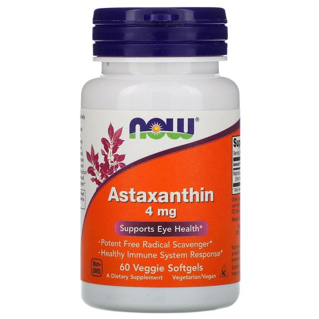 NOW Foods Jetzt Lebensmittel, Astaxanthin, 4 mg, 60 vegetarische Softgels on Productcaster.