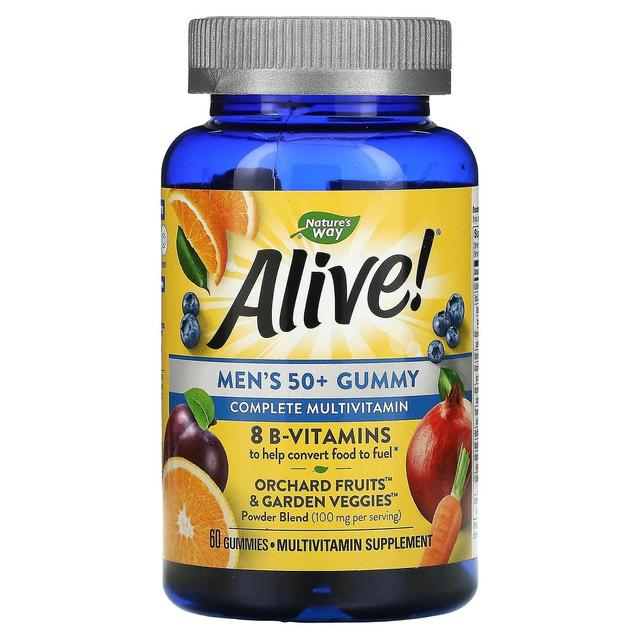 Nature's Way, Alive! Men's 50+ Gummy Complete Multivitamin, Fruit Flavors, 60 Gummies on Productcaster.