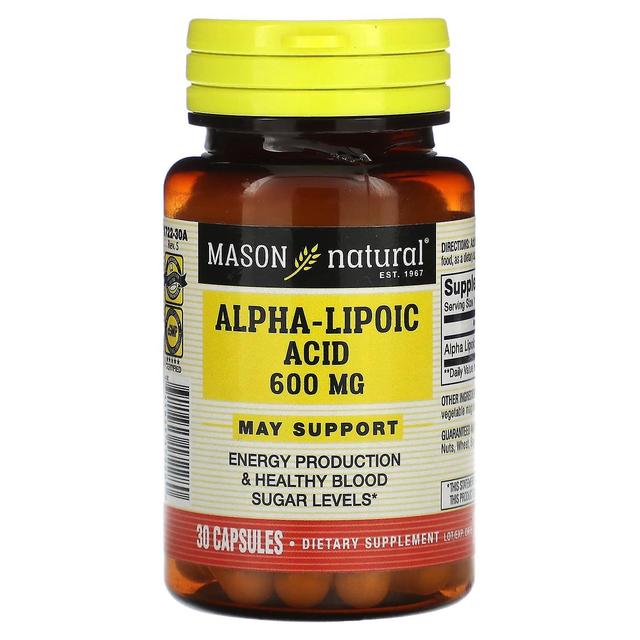 Mason Natural, Alpha-Lipoic Acid, 600 mg, 30 Capsules on Productcaster.