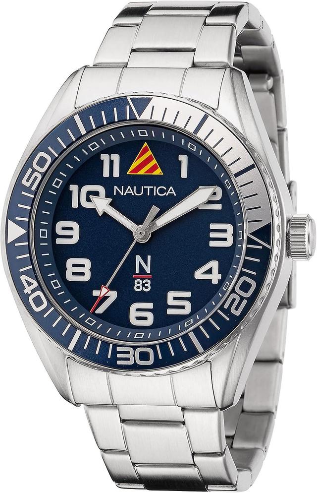 Nautica herenhorloge NAPFWF204 zilver en blauw on Productcaster.