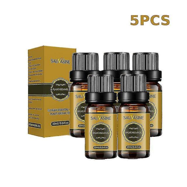 Baron Natural Drainage Ginger Oil Essential Relax Massager Liquid, Herbal Slimming Massage Oil 10ml 5PCS on Productcaster.